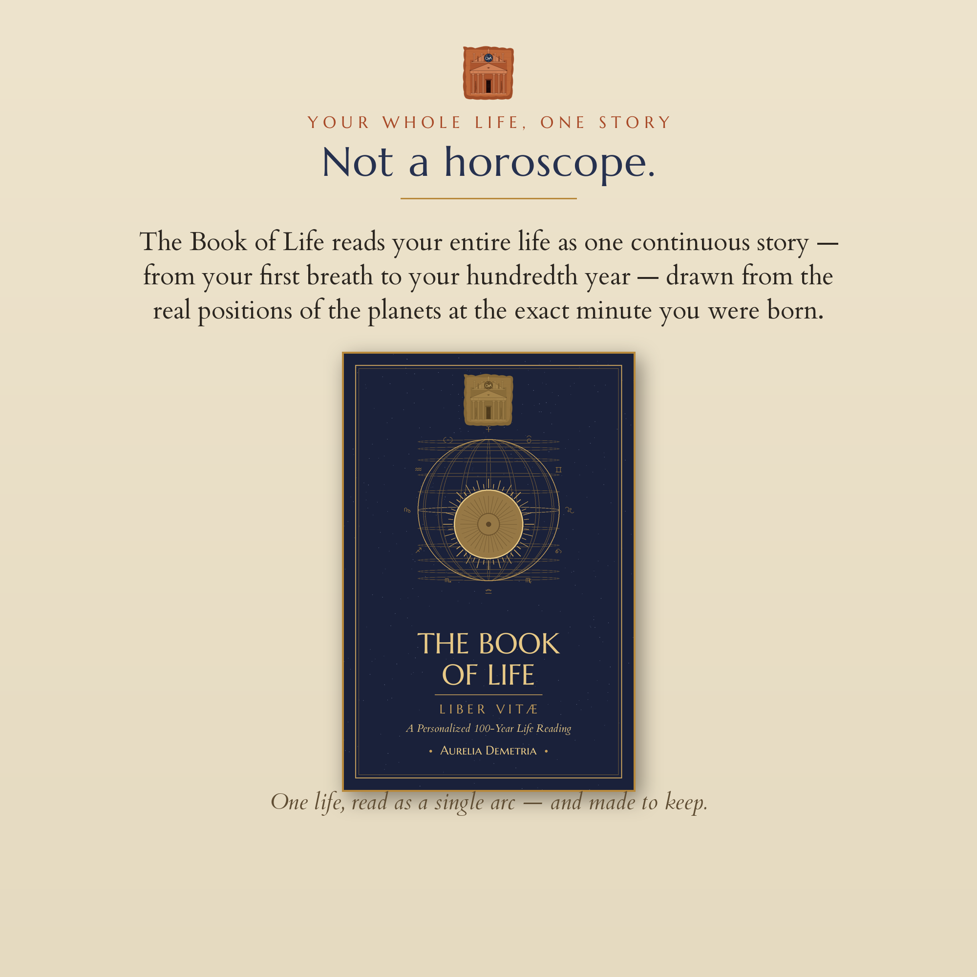 Not a horoscope — your whole life as one story