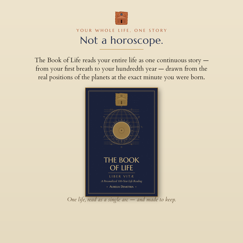 Not a horoscope — your whole life as one story