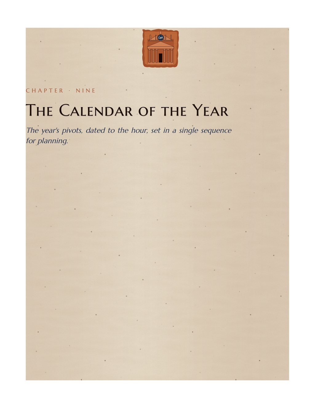 The calendar of the year — every movement dated