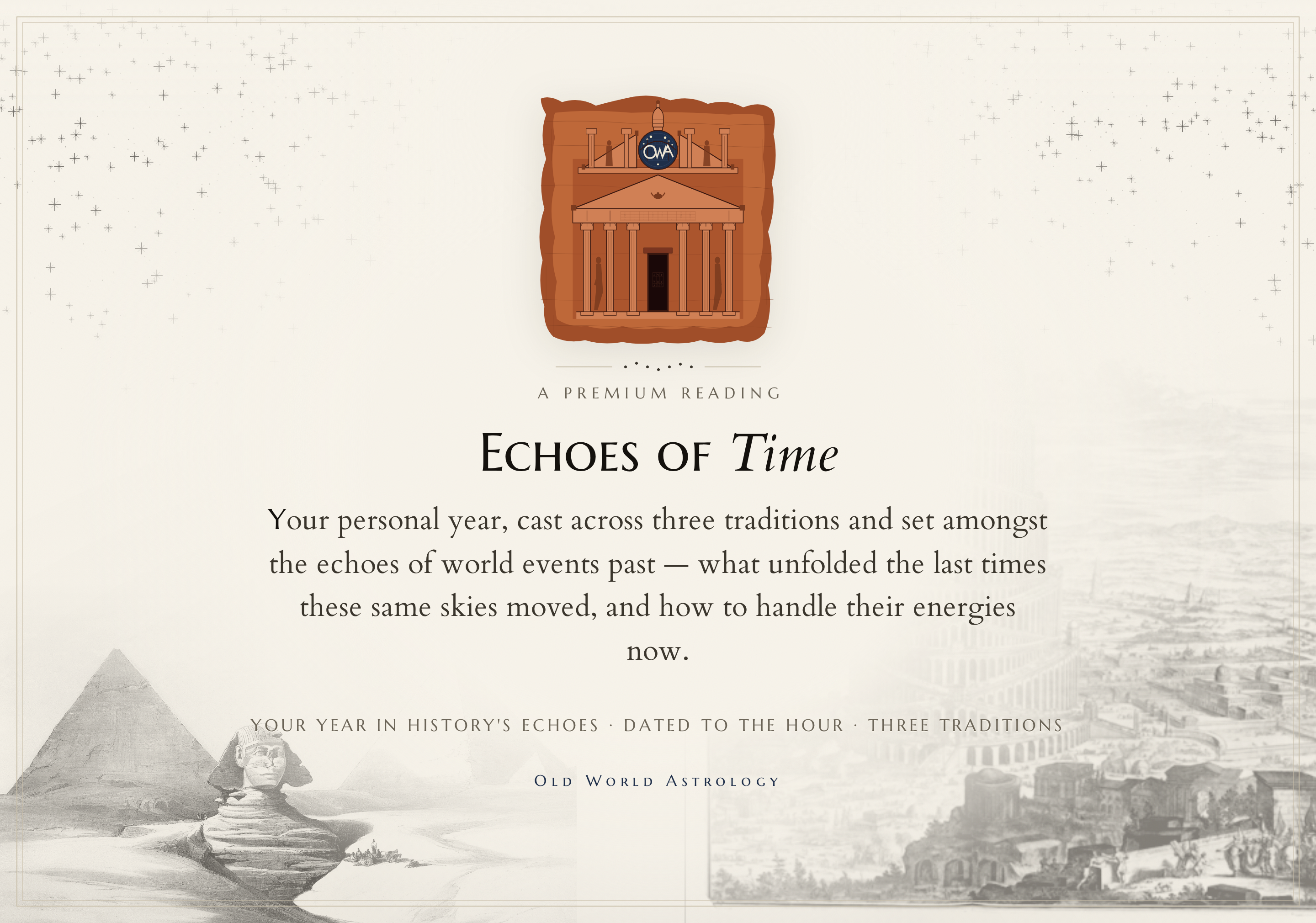 Echoes of Time - a premium reading from Old World Astrology
