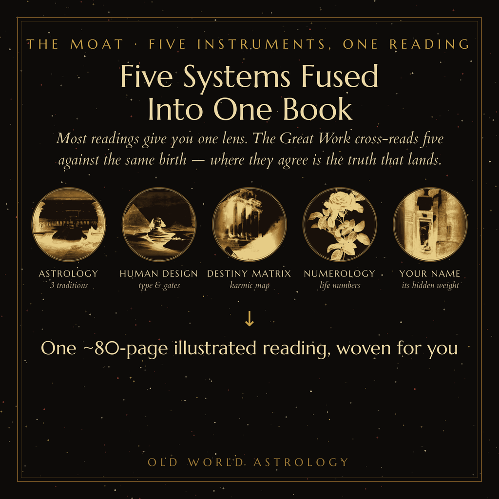 Five traditions fused into one book — astrology, Human Design, Destiny Matrix, numerology, your name