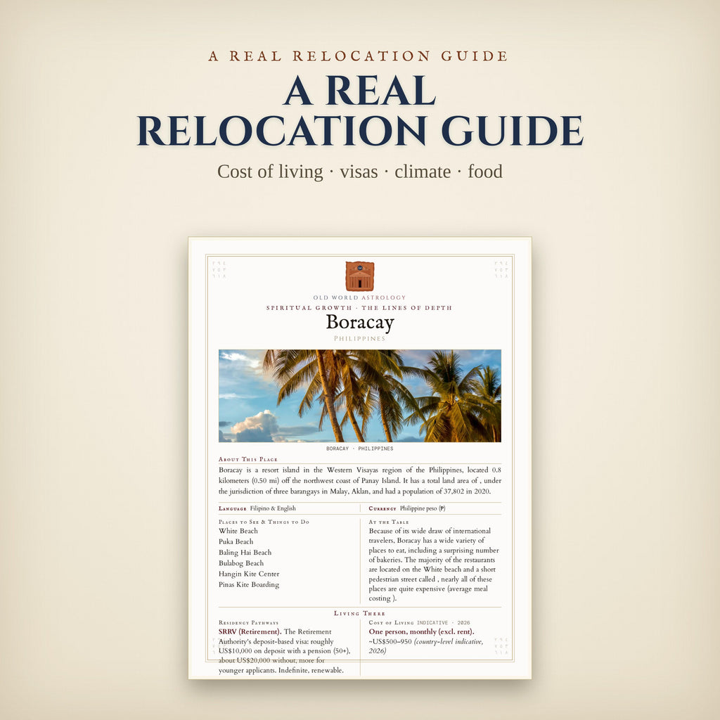 Real relocation guide page — cost of living, climate, visas