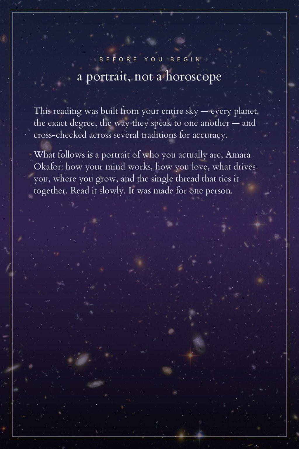 Cosmic Snapshot sample page
