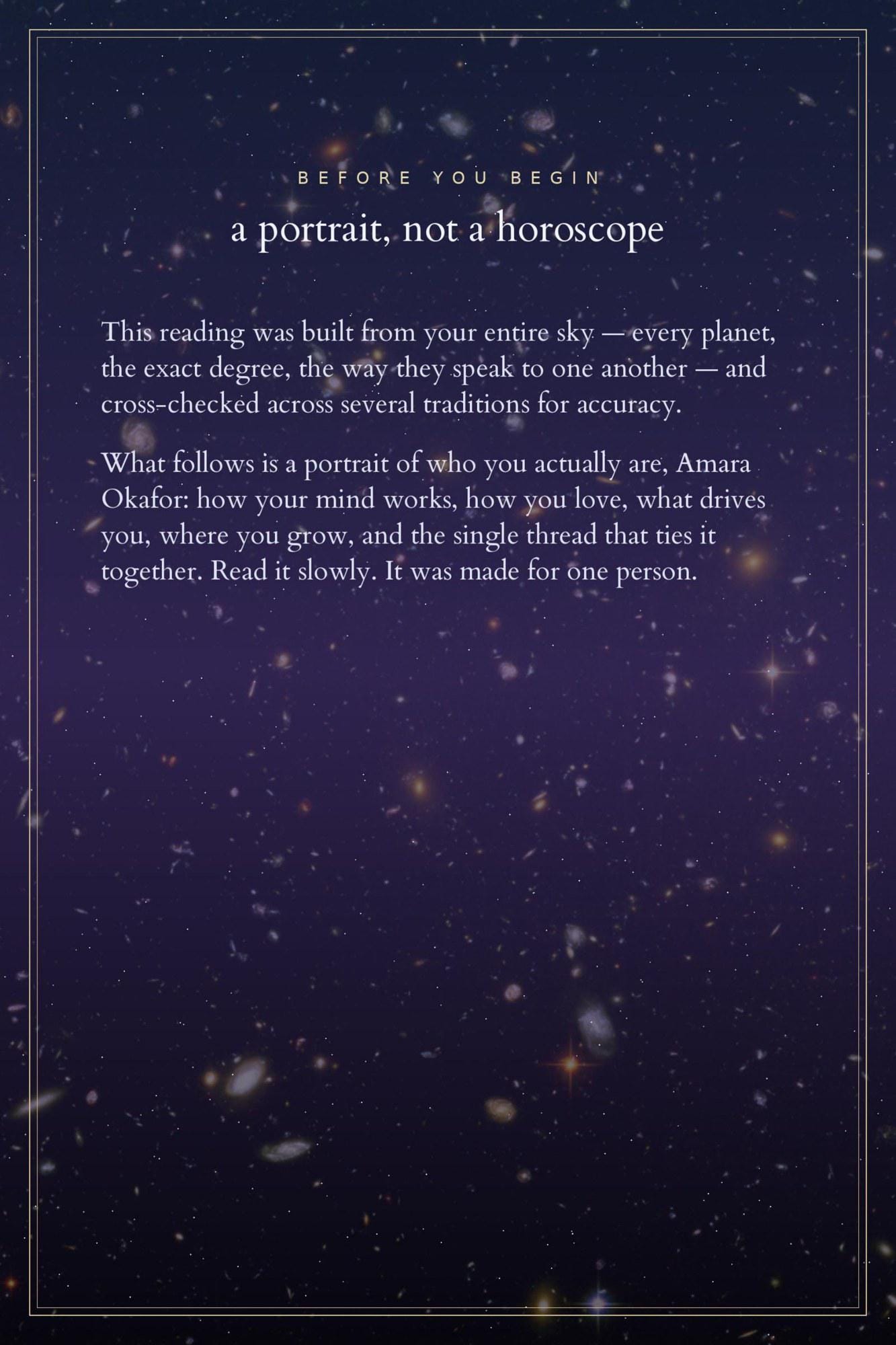 Cosmic Snapshot sample page