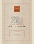 Your Year of Wisdom personalized 2027 astrology planner — front cover with Flaxman engraving on aged parchment