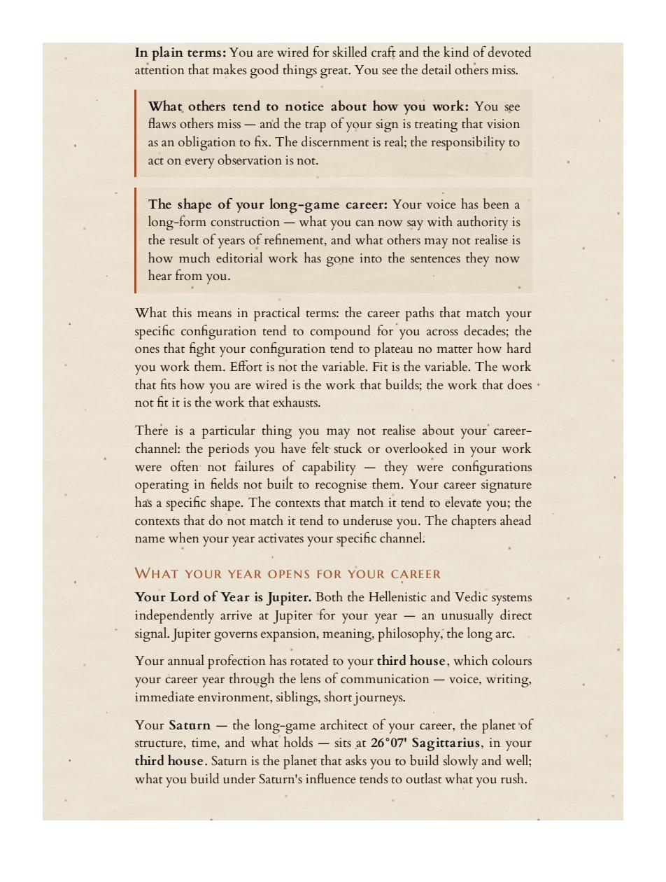 A chapter of the Year Ahead reading — career and work